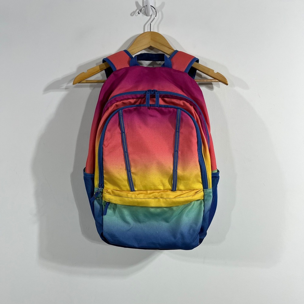 Lands' End Kids ClassMate Rainbow Ombre Backpack Vibrant Multicolor School Bag